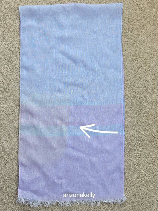 Accessories - Linen Scarf With Faded Spot/Discoloration Blue & Lavender